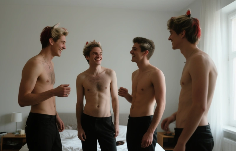 Orgie mit Twinks: Damian, Brogan, Luca & Sebastian bei…