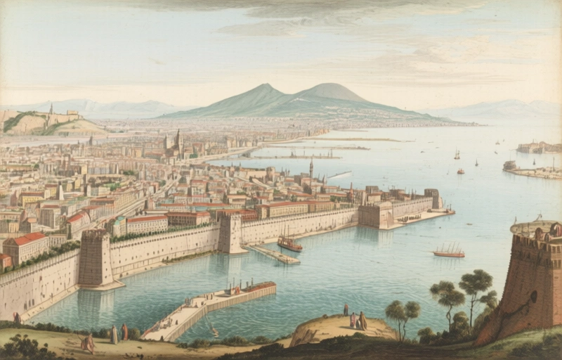 Visual representation of Jan van Stinemolen's 1582 Naples Panorama