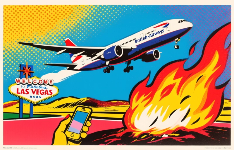 Handy-Brand an Bord: British-Airways-Flug in Las Vegas