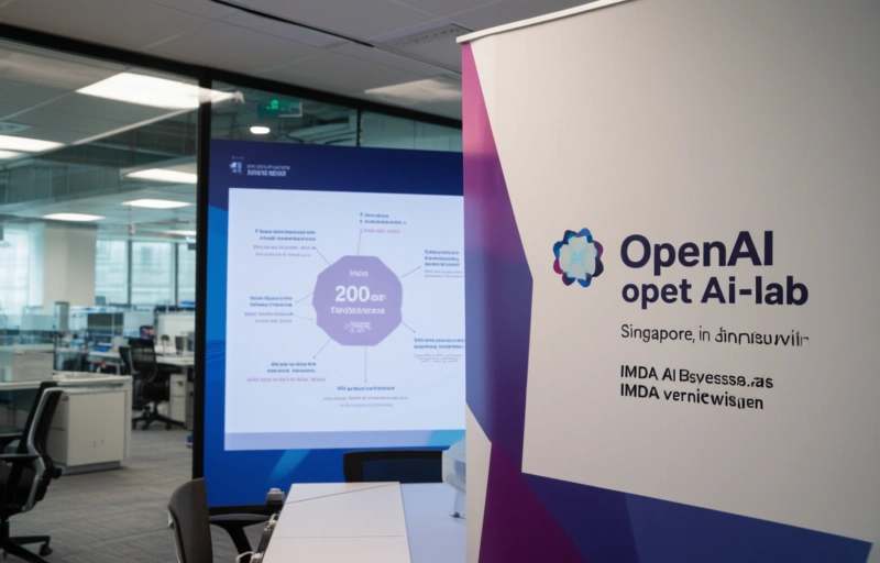 Visuele weergave van OpenAI opent AI-lab in Singapore, IMDA vernieuwt richtlijnen