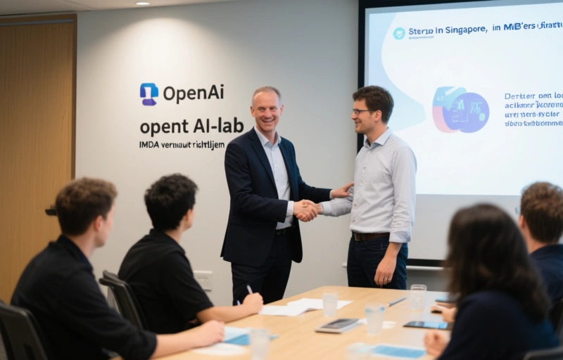 Visuele weergave van OpenAI opent AI-lab in Singapore, IMDA vernieuwt richtlijnen