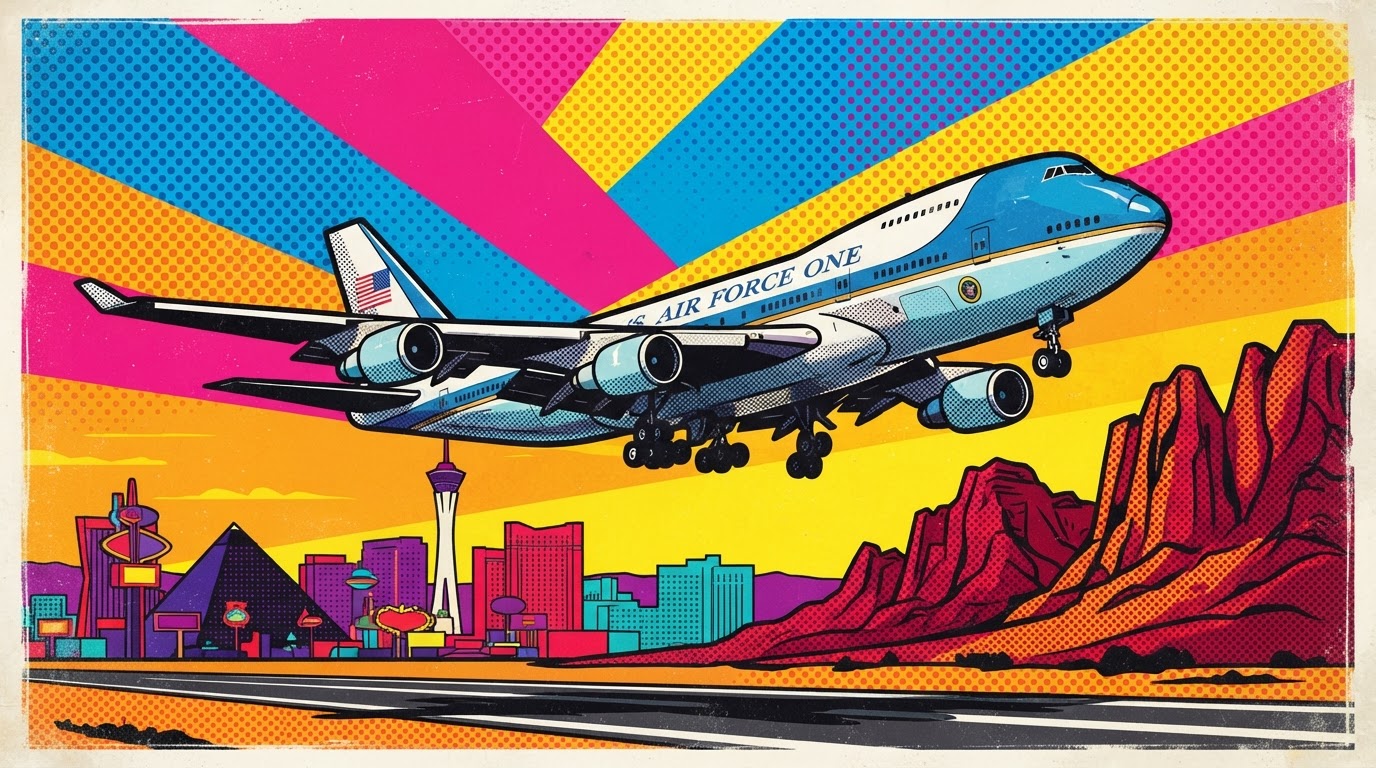Trump landet in Las Vegas: Die neue Air Force One vor dem Red-Rock-Event
