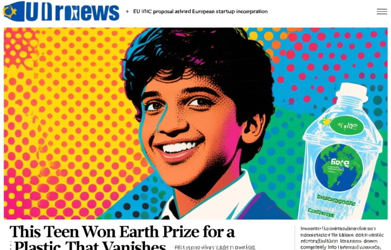 This Teen Won Earth Prize for a Plastic That Vanishes