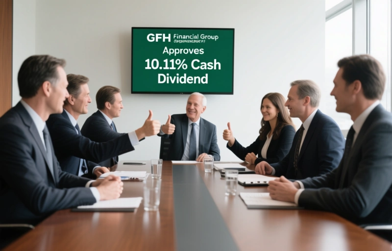 Visual representation of GFH Financial Group Approves 10.11% Cash Dividend