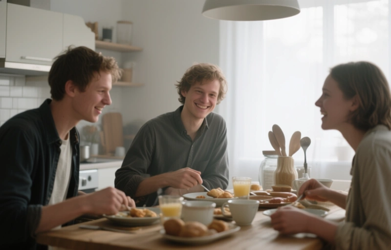 Vierer-Szene: Morgenlust mit Kevin, Adam, Sven & Pip