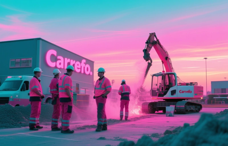 Visuele weergave van Carrefour Market heropent na dakinstorting half juni