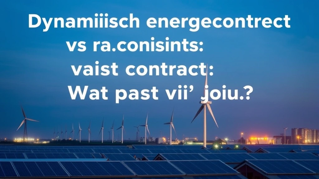 Dynamisch energiecontract vs vast contract: Wat past bij jou?