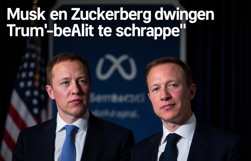 Visuele weergave van Musk en Zuckerberg dwingen Trump AI-besluit te schrappen