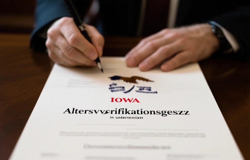 Visuelle Darstellung von Altersverifikationsgesetz in Iowa unterzeichnet