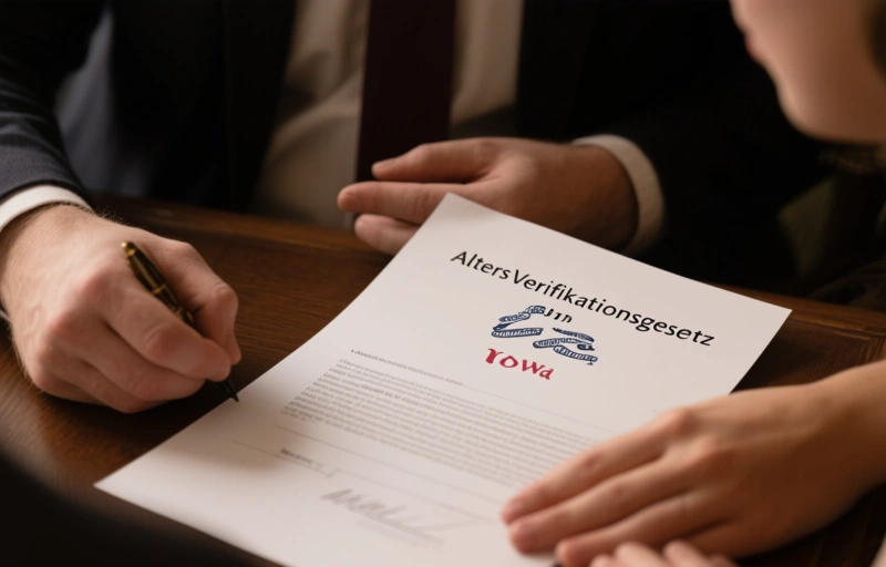 Visuelle Darstellung von Altersverifikationsgesetz in Iowa unterzeichnet