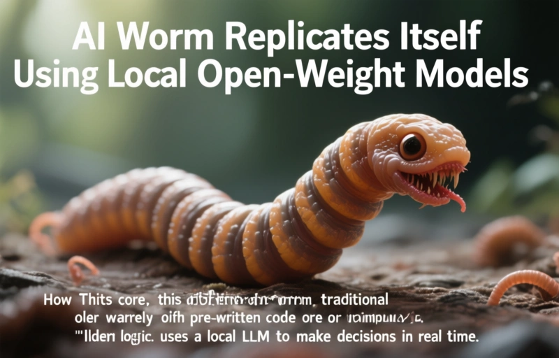 Visual representation of AI Worm Replicates Itself Using Local Open-Weight Models