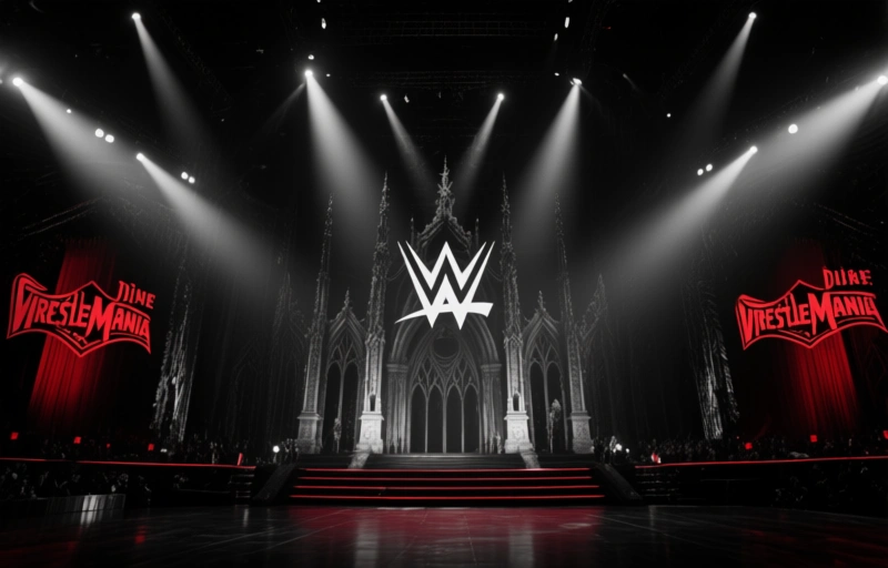 Visuelle Darstellung von WWE enthüllt gigantische Bühne für WrestleMania 42 in Las Vegas