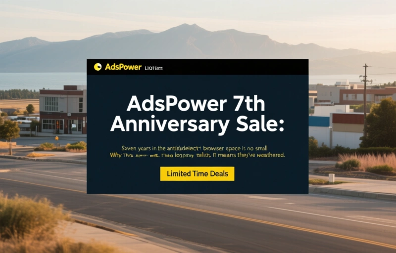 Visual representation of AdsPower 7th Anniversary Sale
