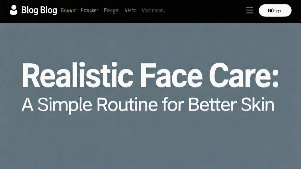 Realistic Face Care: A Simple Routine for Better Skin