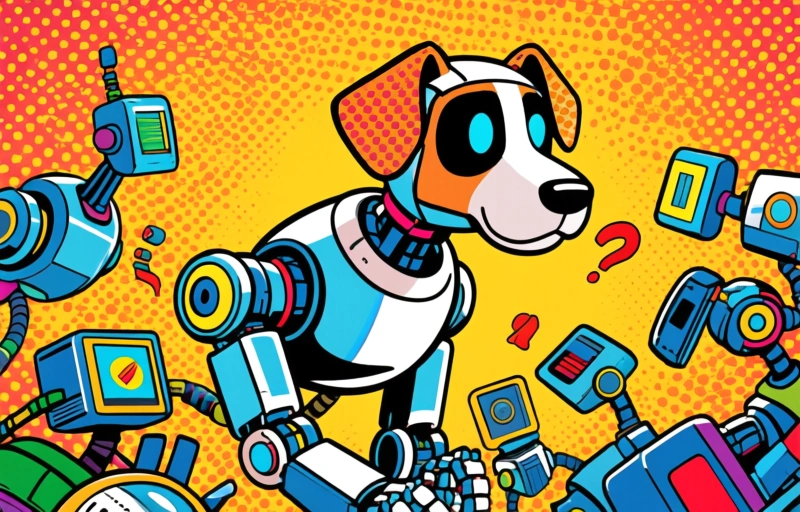 Visuelle Darstellung von Roboter-Sicherheitshund patrouilliert auf dem Las Vegas Strip