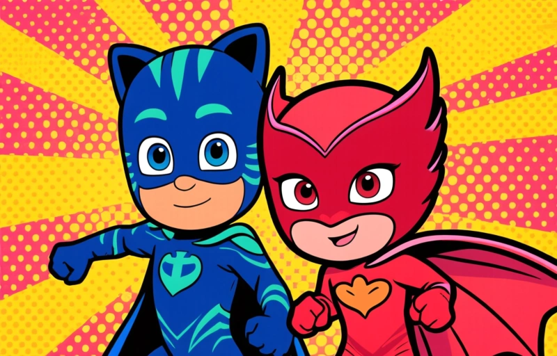 Visuele weergave van PJ Masks Superhelden