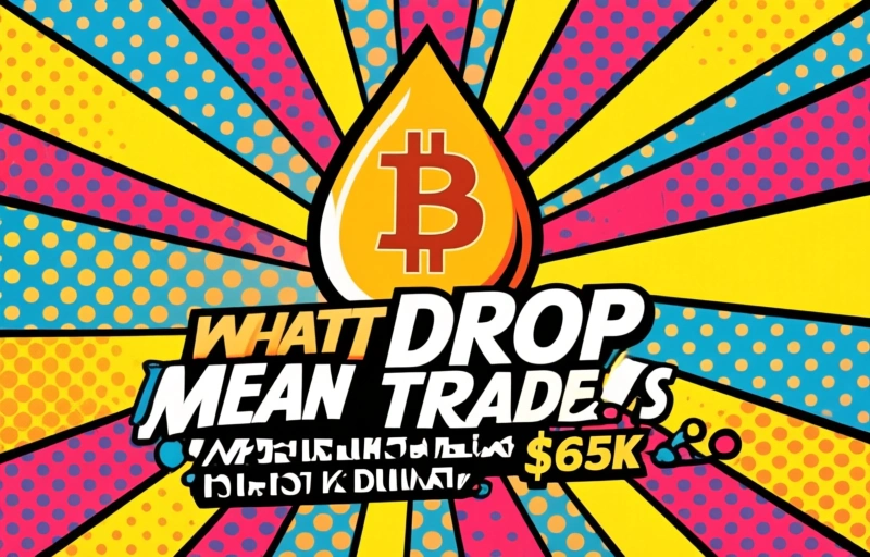 Visual representation of Bitcoin Drops Below $65K