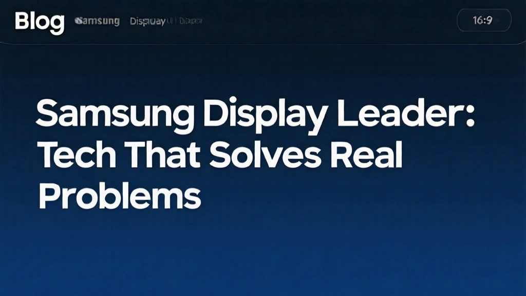 Samsung Display Leader: Tech That Solves Real Problems