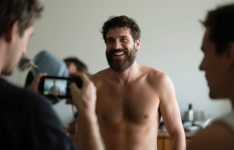 Behaarter Hunk Christopher Maldarella zeigt sich