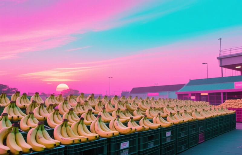 Visuele weergave van Supermarkt geeft 38.000 bananen weg na bestelfout