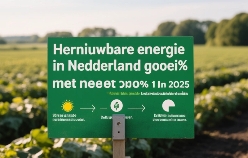 Visuele weergave van Hernieuwbare energie in Nederland groeit met 11% in 2025