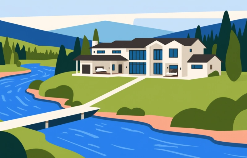 Bend Oregon Riverfront Estate: 25 Feet from Deschutes