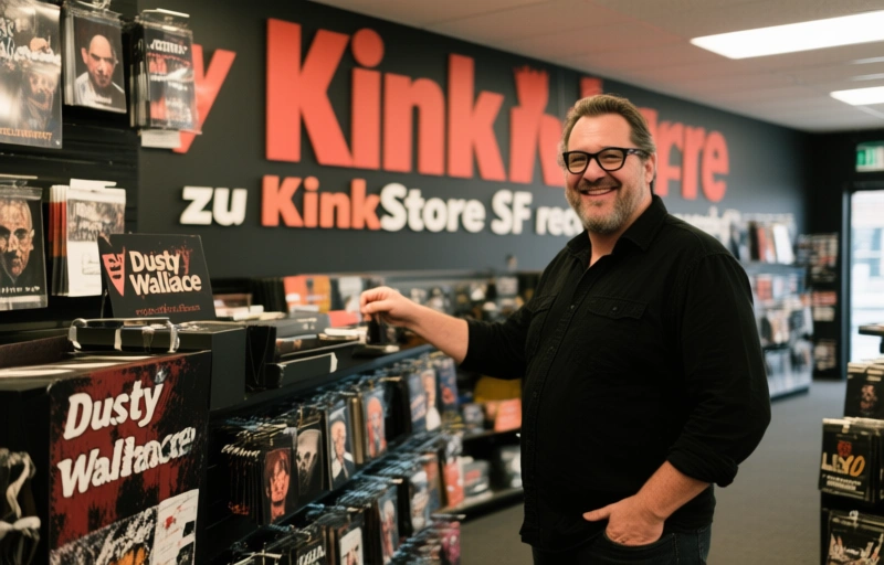 Visuelle Darstellung von Dusty Wallace kehrt zu KinkStore SF zurück