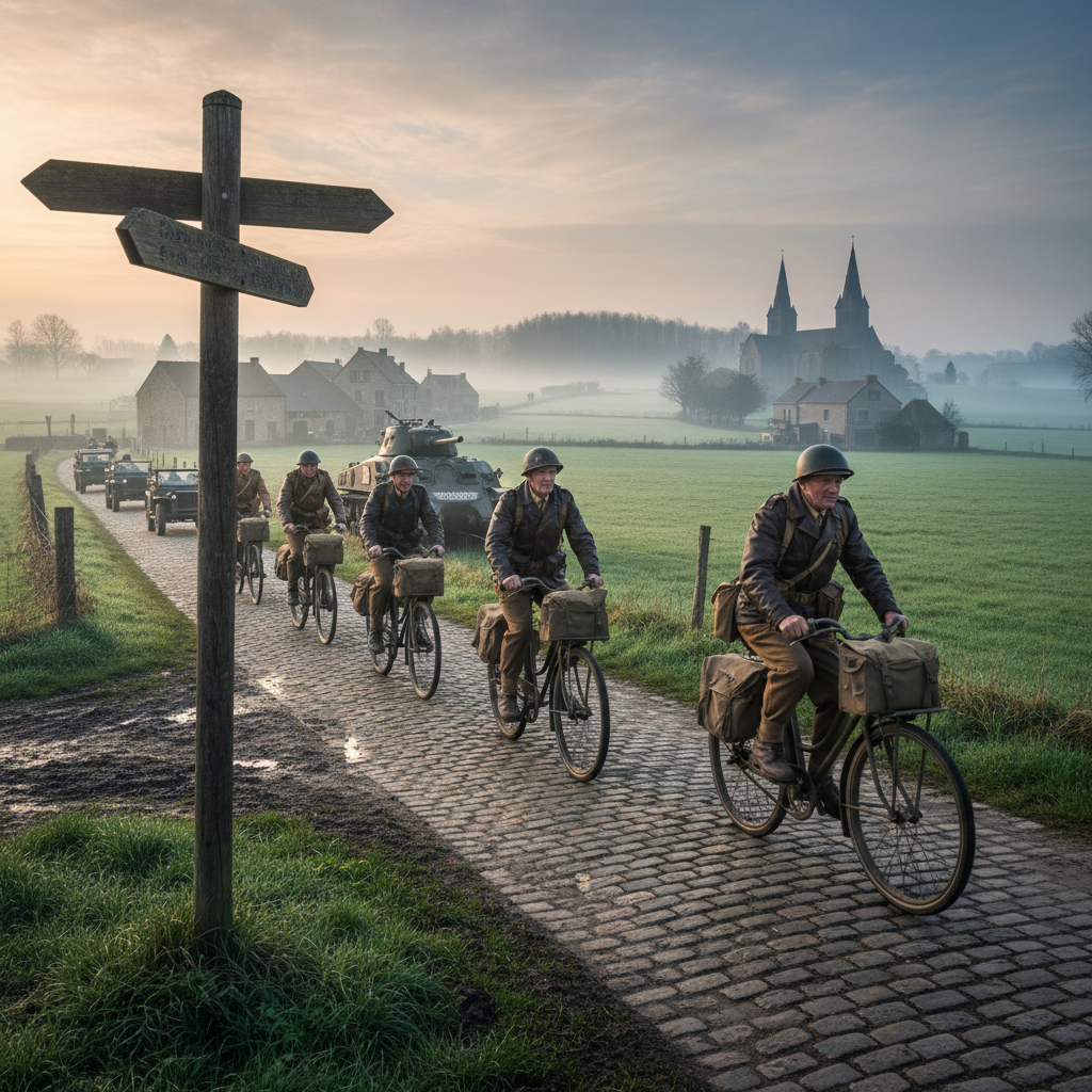 WWII History Bike Tour: Veterans Ride Military Bicycles in Belgium