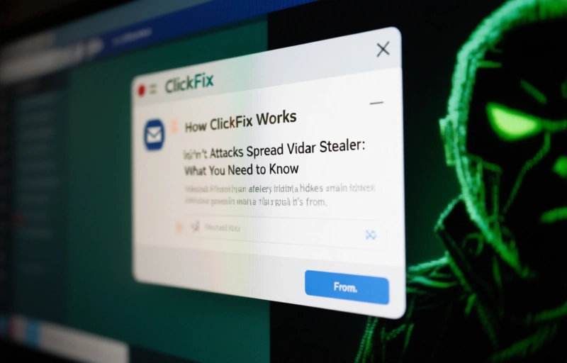 Visual representation of ClickFix Attacks Spread Vidar Stealer