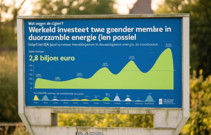 Visuele weergave van Wereld investeert twee keer meer in duurzame energie dan fossiel