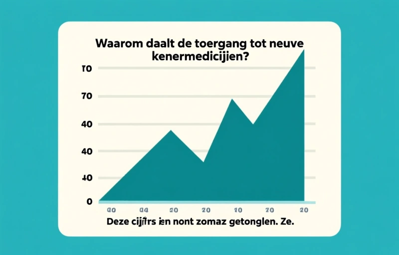 Visuele weergave van Toegang tot nieuwe kankerremmers in Nederland halveert