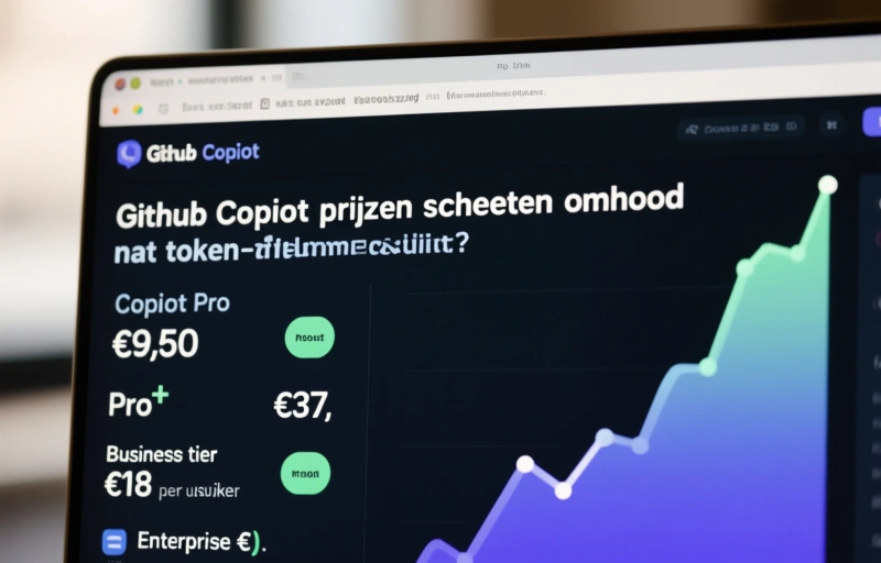Visuele weergave van GitHub Copilot prijzen schieten omhoog na token-afrekening