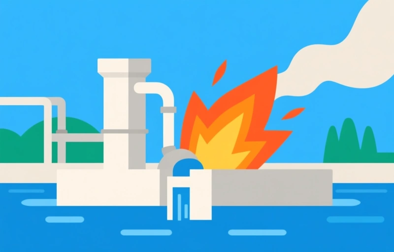 Explosie en brand in afvalwaterzuivering Wilmington