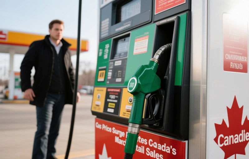 Visual representation of Gas Price Surge Boosts Canada's March Retail Sales