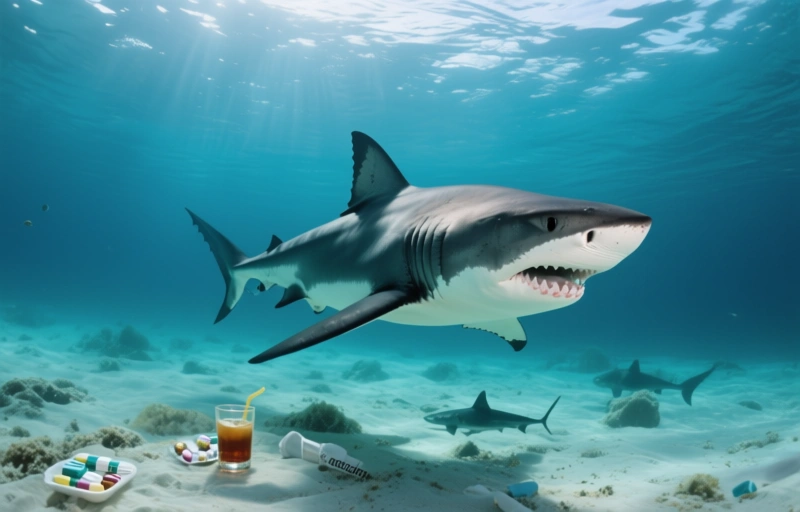 Visual representation of Sharks Test Positive for Drugs in Bahamas Waters