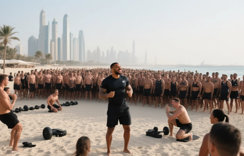 Rio Ferdinand's Dubai Beach Workout Draws 100+ Participants