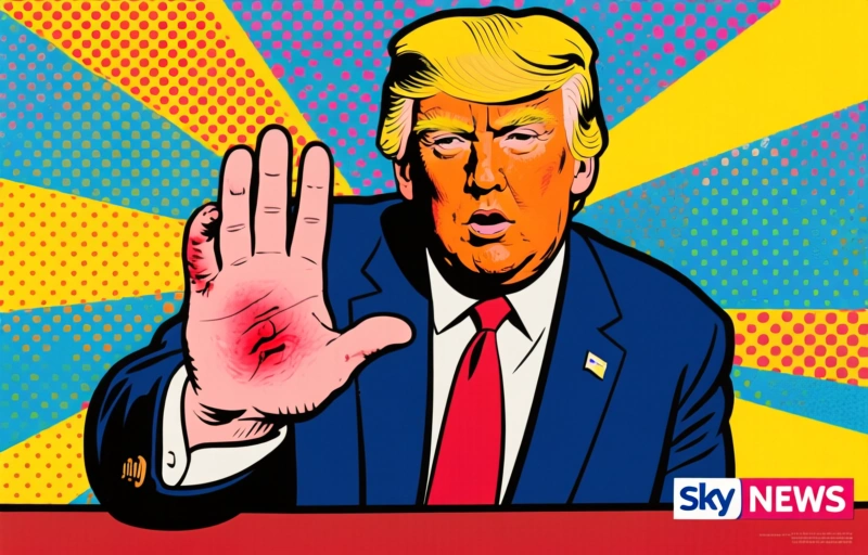 Donald Trump claims he caused large bruise on hand by 'clipping it' on table - Sky News