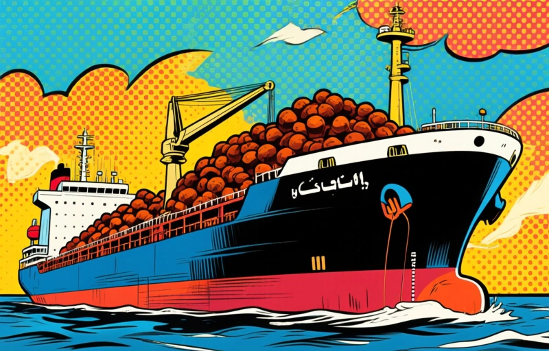 Visuele weergave van Iraakse ruwe olie via supertanker naar China