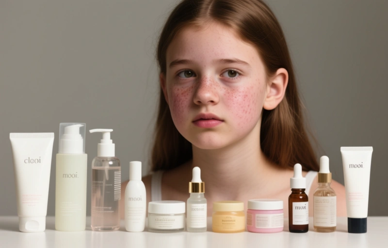 Visual representation of Teens' Skin Troubles From Using 12 Products Daily