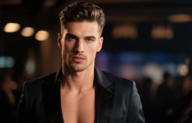 Visuelle Darstellung von Jake Lux feiert sein Debüt bei Men.com