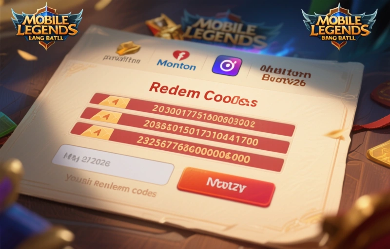 Visual representation of Mobile Legends Bang Bang redeem codes (May 2026)