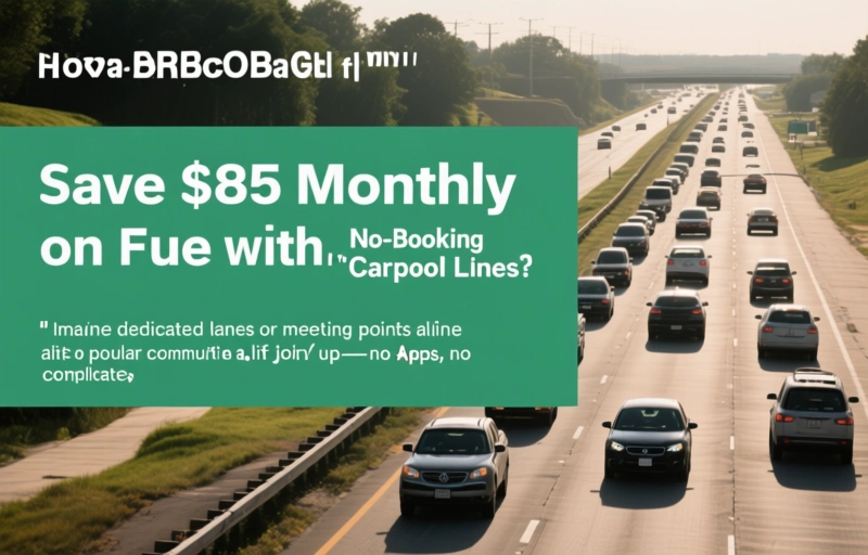 Visual representation of Save $85 Monthly on Fuel with No-Booking Carpool Lines