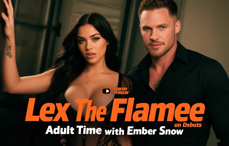 Visual representation of Lex The Flamee Debuts on Adult Time with Ember Snow
