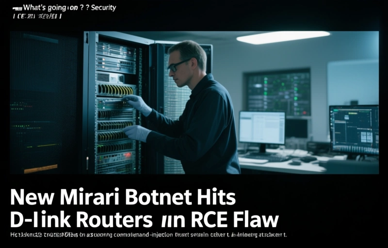 Visual representation of New Mirai Botnet Hits D-Link Routers via RCE Flaw