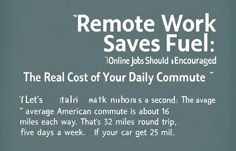 Visual representation of Remote Work Saves Fuel