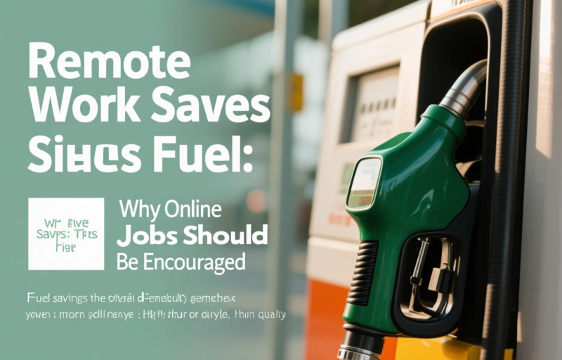 Visual representation of Remote Work Saves Fuel
