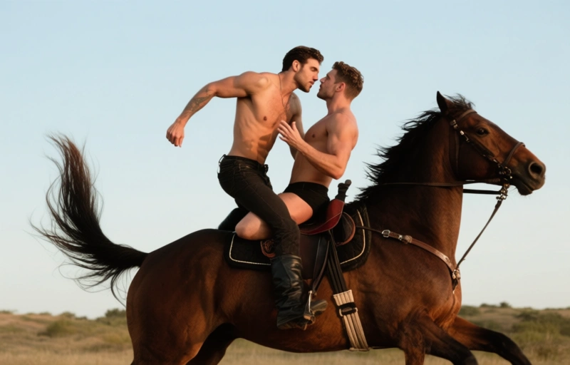 Visuelle Darstellung von Justin Jett reitet auf Tom Storms rohem Schwanz bei Men At Play