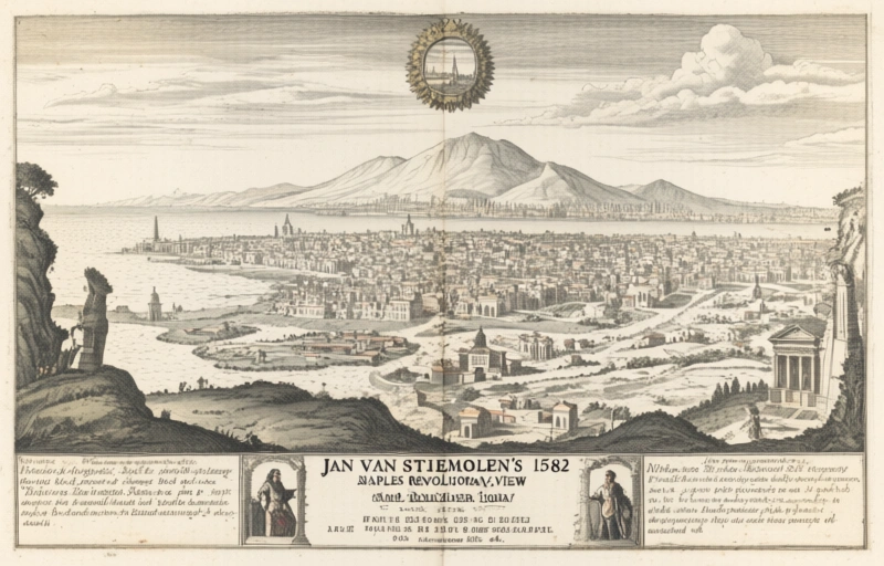 Visual representation of Jan van Stinemolen's 1582 Naples Panorama
