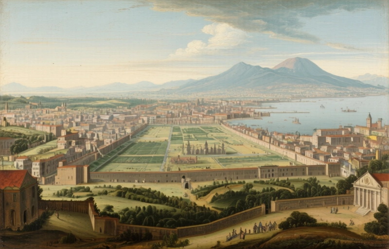 Visual representation of Jan van Stinemolen's 1582 Naples Panorama