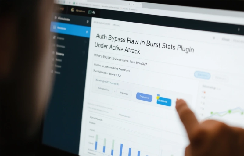 Visual representation of Auth Bypass Flaw in Burst Stats Plugin Under Active Attack
